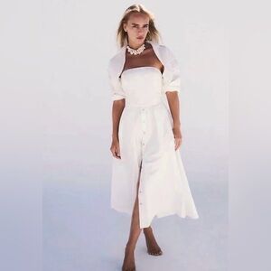 Free people Isley long sleeve 2 in 1 button down midi dress